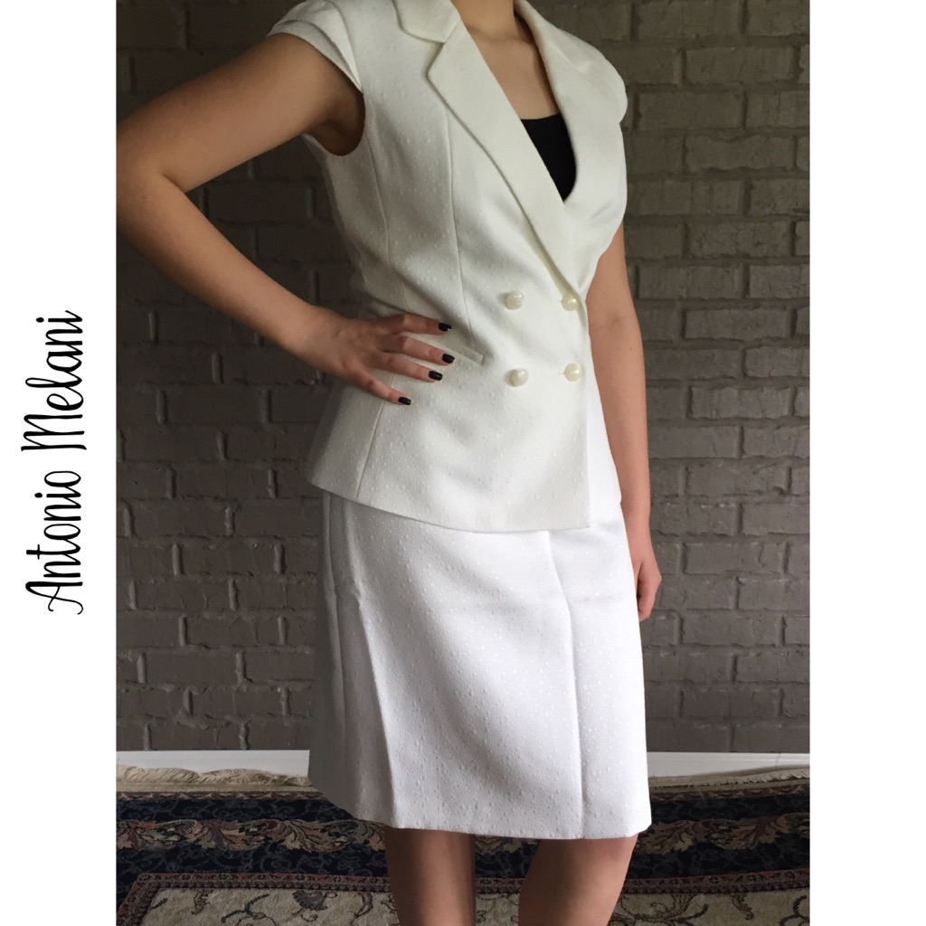 Antonio Melani Winter White 2-Piece Skirt Suit